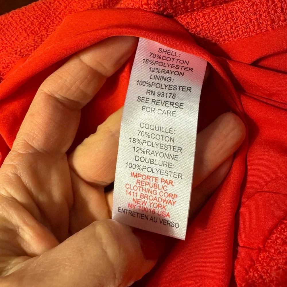 NWT House of Harlow woven double breasted coral red blazer jacket. Size S - Picture 8 of 9